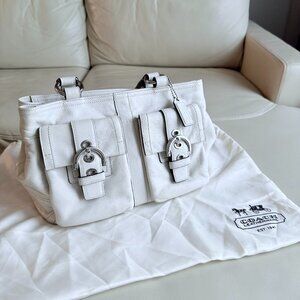 Pre-owned Coach Leather ‘Soho’ Double Buckle Pocket Shoulder Satchel Bag